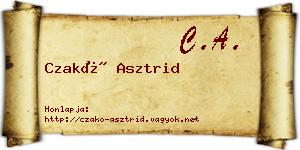 Czakó Asztrid névjegykártya